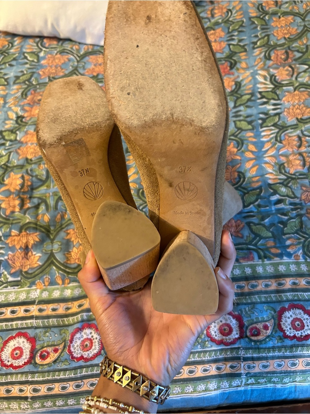 Coclico Beige Suede Ankle Boots with Block Heel - Picture 7 of 7